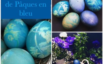 Décoration de Pâques en bleu.